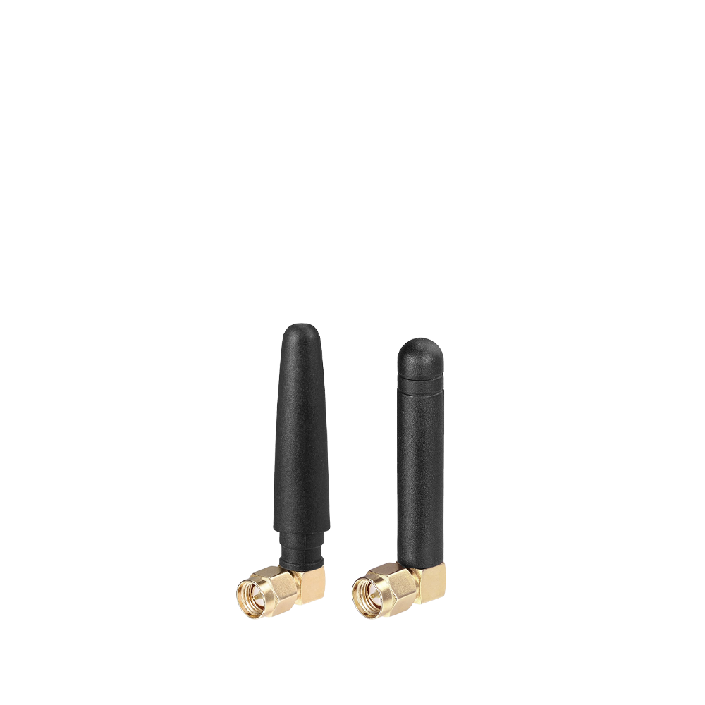 Black 2.4G WiFi Right Angle L-shaped Rubber Antenna with SMA Male Connector