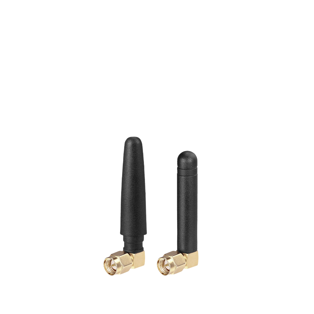 Black 2.4G WiFi Mini Right Angle L-shaped Rubber Antenna with SMA Male Connector